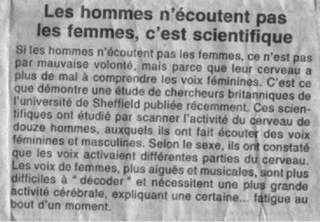 Etude scientifique sur les hommes